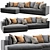 Elegant Minotti Hamilton Sofa Set 3D model small image 5