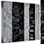 Rock Panel Black Display Cabinet 3D model small image 1