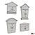 Decorative Wall Mailbox Set 3D model small image 3