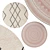 Archive Circle Rugs: Quality Textures 3D model small image 1
