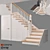 Compact Staircase with Hidden Pantry 3D model small image 9