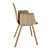 Elegant Palm Veneer Dining Chair with Armrest 3D model small image 2
