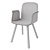 Elegant Palm Veneer Dining Chair with Armrest 3D model small image 5