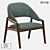 LoftDesigne 1439: Stylish Wood and Fabric Chair 3D model small image 1