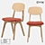 Modern Wood Chair with Fabric Seat 3D model small image 1