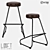 Industrial Leather Bar Stool 3D model small image 1