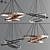 Sleek Ring Pendant Lights Set 3D model small image 1