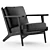 Modern Leather Armchair: Pottery Raylan 3D model small image 2