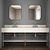 Sleek Bathroom Cabinet Set 3D model small image 1