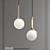 Sleek Hanging Light Fixture - DOLCE 3D model small image 1