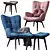 Retro Charm: KARE Vicky Chair with Pouf 3D model small image 3