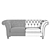 Contemporary Red Velvet Sofa 3D model small image 3