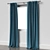 Regal Blue Cotton Velvet Curtain 3D model small image 2