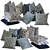 Elegant Embroidered Pillows 3D model small image 1