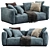 Elegant Poliform Shanghai Sofa 3D model small image 1