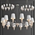 Melange Chandelier: Contemporary Grey Nickel Lighting 3D model small image 1