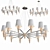 Melange Chandelier: Contemporary Grey Nickel Lighting 3D model small image 2