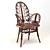 Elegant Victorian Wicker Chair 3D model small image 1