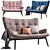 Vintage Charm Velvet Sofa 3D model small image 3