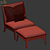 Luxury Satin Brass Boudoir Chair 3D model small image 5