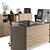 Wooden Office Furniture Set 3D model small image 4