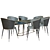 Sleek Dining Chair Set 3D model small image 1