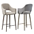 Elegant Martin Barstool: Brown & Beige 3D model small image 1