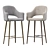 Elegant Martin Barstool: Brown & Beige 3D model small image 2