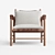 Luxury Leather Accent Chair with Brass Accents 3D model small image 2