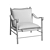 Luxury Leather Accent Chair with Brass Accents 3D model small image 5