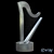 Sleek Spline Harp Fountain 3D model small image 3