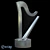 Sleek Spline Harp Fountain 3D model small image 4