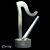 Sleek Spline Harp Fountain 3D model small image 6