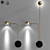 Gilded Art Deco LED Wall Sconces 3D model small image 1