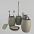 Stylish Bathroom Brush Set 3D model small image 2