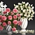 White Flower Bouquet in Glass Vase 3D model small image 4