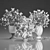 White Flower Bouquet in Glass Vase 3D model small image 5