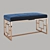 Luxury Velvet Upholstered Bench 3D model small image 1