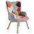 Colorful Patchwork Velvet Armchair 3D model small image 1