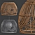 Four Rattan Pendant Lights:
"Quartet of Rustic Charm 3D model small image 3