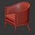 Elegant Baker Margeaux Lounge Chair 3D model small image 4