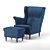 Modern Comfort: Strandmon Chair & Footstool 3D model small image 2