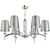 Elegant Modern Chandelier with Grey Textile Shades 3D model small image 1