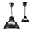 Sleek Black Pendant Light 3D model small image 2