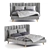 Elegant Callisto Bed: W 1780mm, D 2150mm, H 1130mm. 3D model small image 1