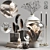 Modern Decor Set: Vase, Lamp, Books, Plants 3D model small image 6