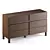 Xander Walnut Wide Chest Drawers 3D model small image 1