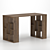Minimalist Writing Desk with Functional Shelving 3D model small image 3