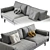 Modern Interface Sofa in Blues 3D model small image 4