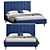 Luxury Velvet Blue Sofa Bed 3D model small image 1